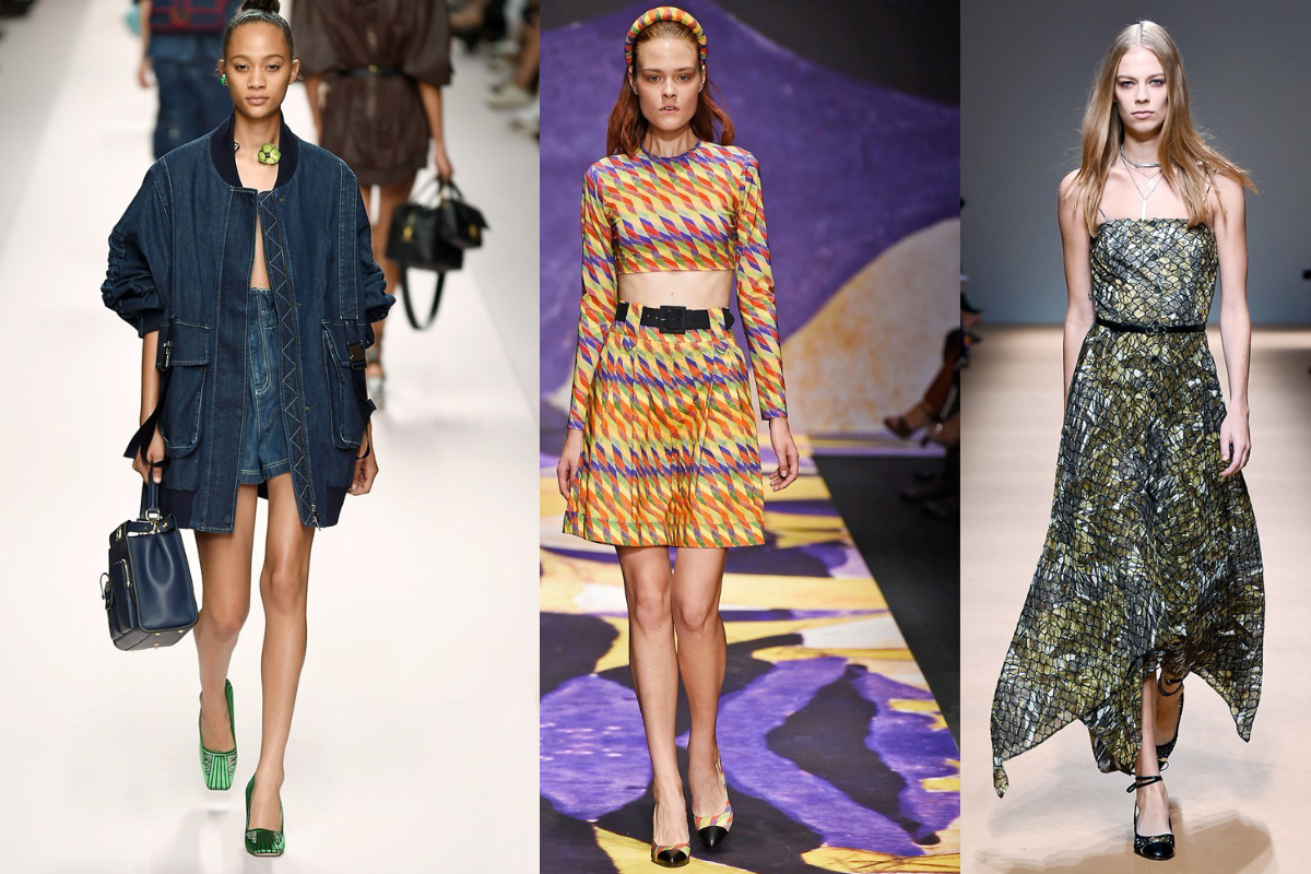 Flache Ballerinas in bunten Farben erleben ein Comeback (v.l.n.r.): Fendi, Laura Biagotti, Salvatore Ferragamo (Fotos: © IMAXtree.com)