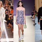 Dad-Sneaker mit knalligen Farbakzenten auf der Mailand Fashion Week (v.l.n.r.): Blumarine, Versace, Iceberg (Fotos: © IMAXtree.com)