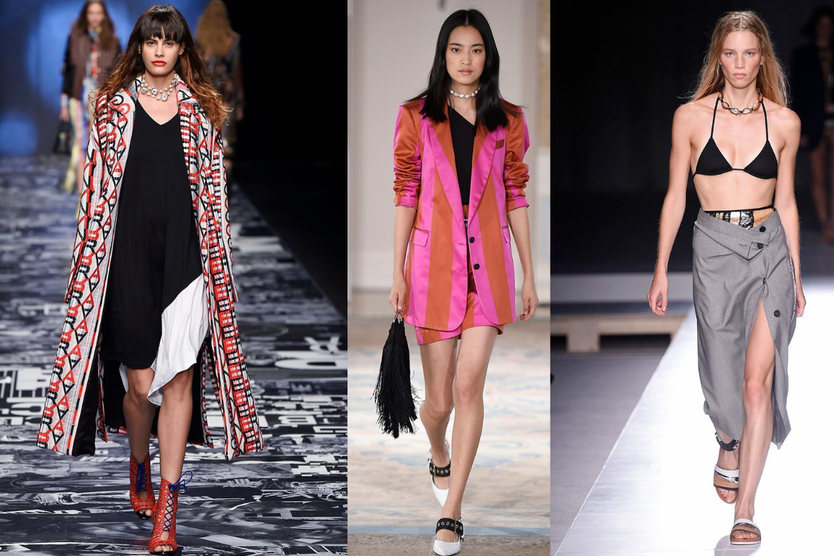 Grobgliedrige, kurze Ketten für Frühjahr/Sommer 2019 (v.l.n.r.): Aigner, Beatrice B, Sportmax (Fotos: © IMAXtree.com)