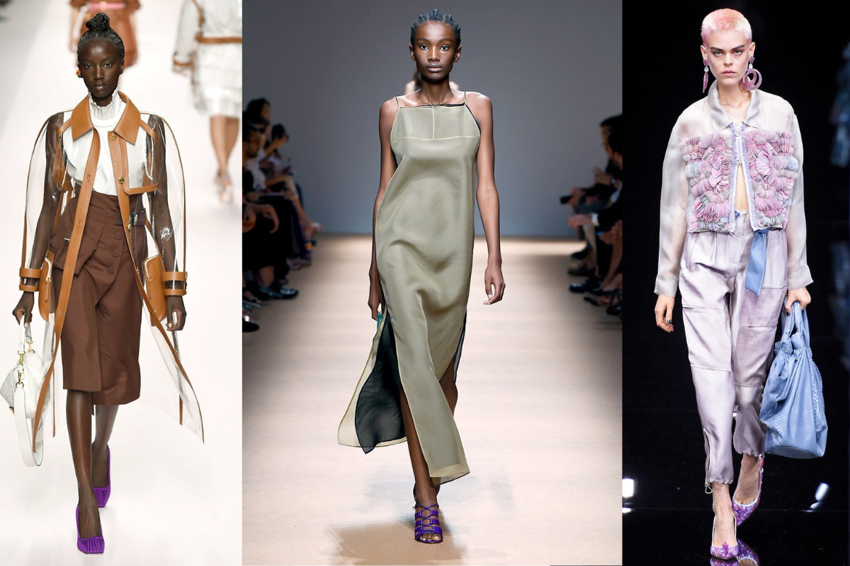 Leuchtenes Violett ist eine Trendfarbe für Pumps (v.l.n.r.): Fendi, Salvatore Ferragamo, Giorgio Armani (Fotos: © IMAXtree.com)