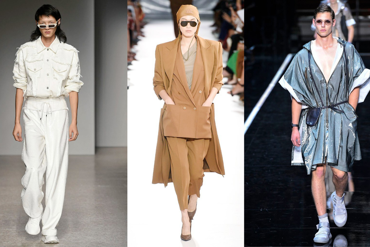 Sonnenbrillen werden in der kommenden Saison etwas kleiner und geometrisch geformt (v.l.n.r.): Annakiki, Max Mara, Emporio Armani (Fotos: © IMAXtree.com)