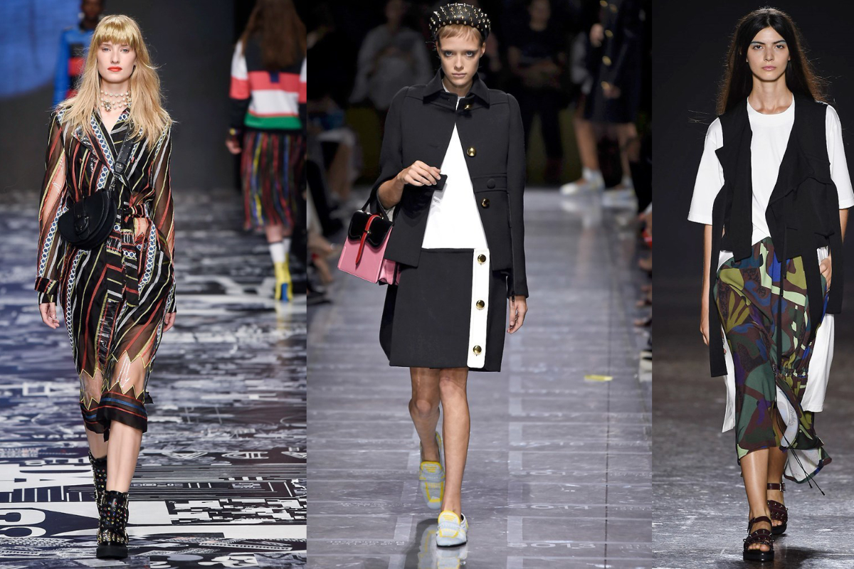 Nieten erleben ein Comeback – auf Schuhen, Taschen, Hüten und Armbändern (v.l.n.r.): Aigner, Prada, Ujoh (Fotos: © IMAXtree.com)