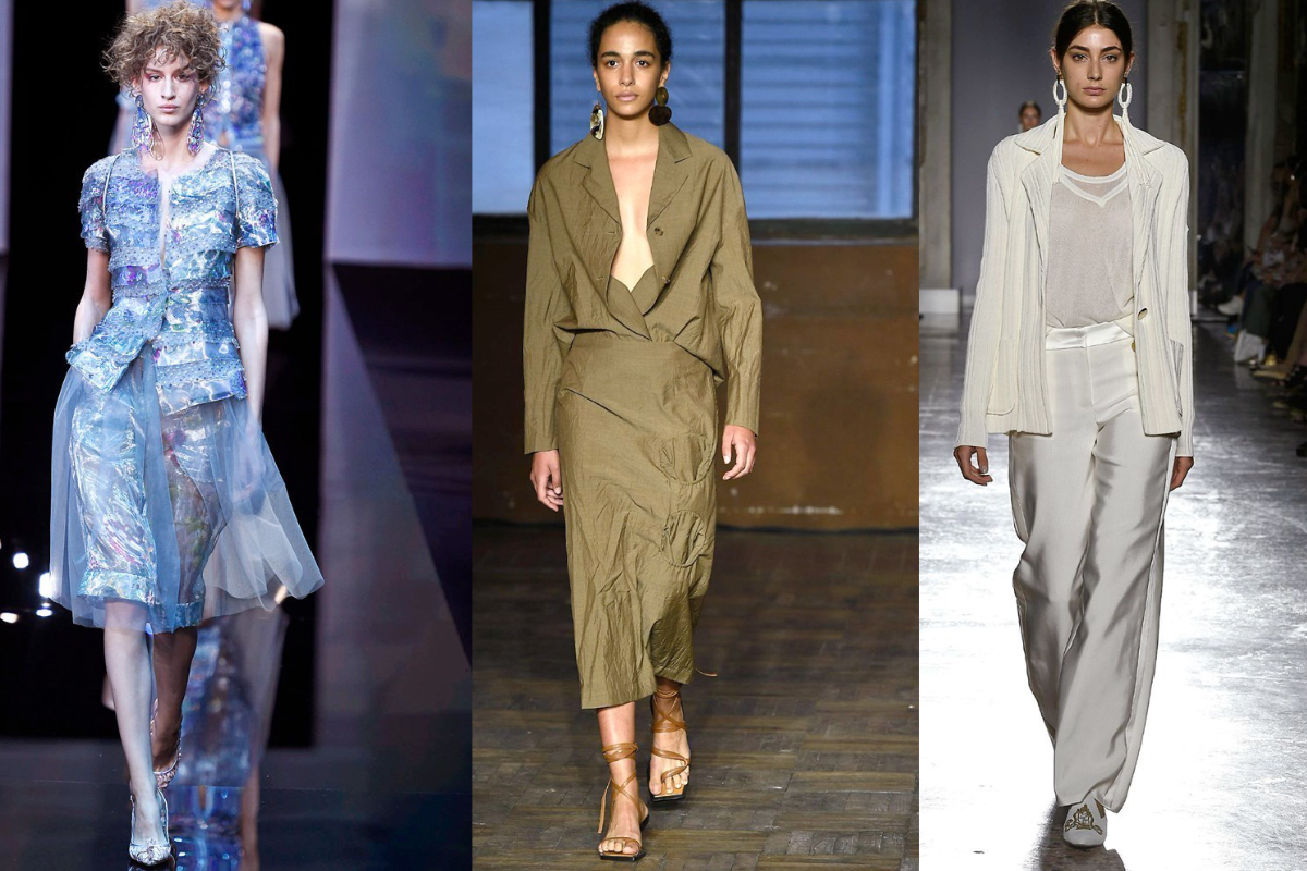 Ohrringe im XXL-Format bleiben uns im Sommer erhalten (v.l.n.r.): Giorgio Armani, Erika Cavallini, Les Copains (Fotos: © IMAXtree.com)