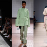 Markante Plateau-Sohlen für Pumps und Sandalen, gerne auch kobisch geformt (v.l.n.r.): Marco de Vincenzo, Jil Sander, Salvatore Ferragamo (Fotos: © IMAXtree.com) 
