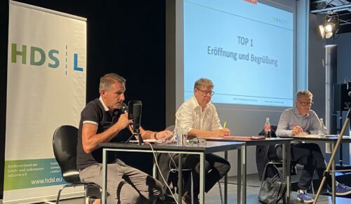 Carl-August Seibel (Vorstandsvorsitzender), Manfred Junkert (Hauptgeschäftsführer) und Achim Bruder (Vorstand). (Foto: HDS/L)