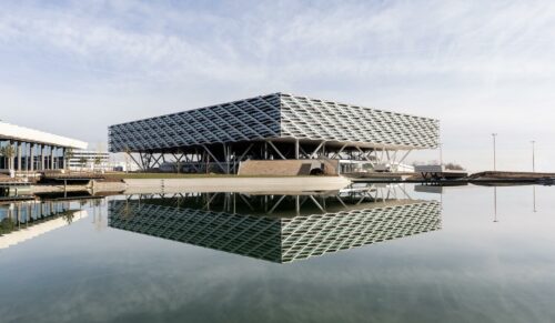 Das Arena-Gebäude auf der ,,World of Sports