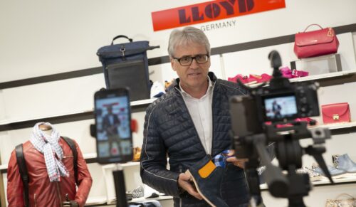 Andreas Schaller im Lloyd-Livestream. (Foto: Lloyd Shoes)