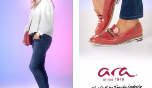 Neben Frauke Ludowig stehen 13 unterschiedliche Schuh- und einigeausgesuchte Taschenmodelle im Mittelpunkt der neuen Kampagne. (Foto: Ara)