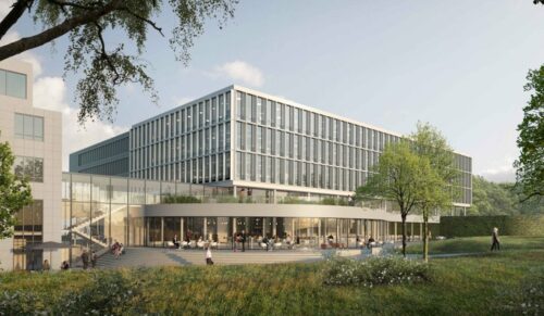 So soll der Deichmann-Campus nach der Fertigstellung aussehen. (Grafik: Bloomimages)