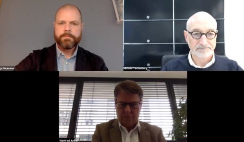 schuhkurier digital talk #1 am 22. April: (v.l.n.r.) Helge Neumann, Manfred Junkert (HDS/L) und Michael Tackenberg (PFI)
