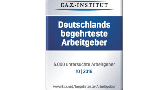 Deutschlands begehrteste Arbeitgeber 2018 (Siegel: FAZ-Institut)