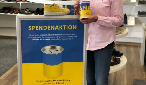 Schuhhändlerin Alexandra Perdun macht bei der Spendenaktion mit. (Foto: GMS)