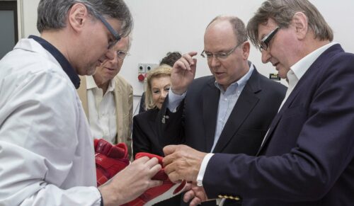 Geox-Ingenieur, Fürst Albert II von Monaco und Mario Moretti Polegato (Foto: Geox)