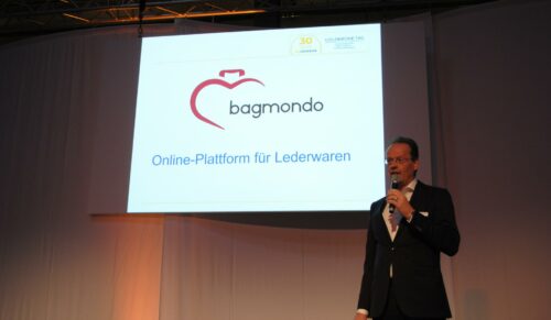 Goldkrone-Geschäftsführer Holger May stellte die Lederwaren-Plattform Bagmondo vor. (Foto: Redaktion)