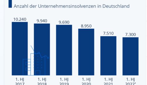 Zahl der Insolvenzen im ersten Halbjahr (Quelle: Creditreform)