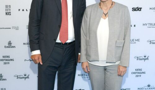 64. Katag-Cheftagung: Katag-Chef Dr. Daniel Terberger und die CDU-Vorsitzende Annegret Kramp-Karrenbauer. (Foto: J. Reetz für Katag)