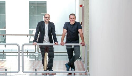 Innatex-Projektleiter Alexander Hitzel (l.) und Jens Frey, Geschäftsführer des Messeveranstalters Muevo. (Foto: Innatex - Internationale Fachmesse für nachhaltige Textilien)