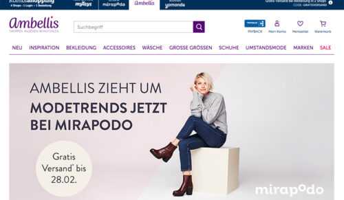 Ambellis zieht um: Damenmode gibt es künftig beim Online-Schuhhändler Mirapodo. (Foto: Ambellis)