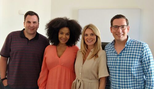Christian Lange, Felicia Ritter, Vanessa Kaiser, Dr. Dominik Benner (v.l.n.r.).(Foto: Schuhe24)