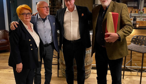 Abschied nach langer Zusammenarbeit (v.l.n.r.):  Anica Dorkin, Roland Bieger, Ralph Rieker, Marjan Dorkin (Foto: Ricosta)