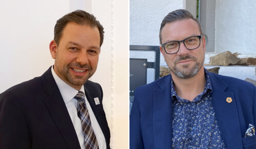 schuhschweiz-Vorsitzender Lukas Kindlimann, ZUSA-Geschäftsführer Hansjörg Egli (Fotos: schuhschweiz, ZUSA)
