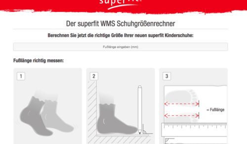 Superfit WMS Schuhgrößenrechner