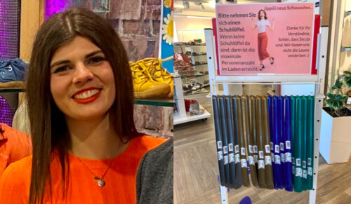 Schuhhändlerin Lisa Volk will mit kreativen Lösungen weiterhin Lust am Shoppen wecken. (Fotos: Schuhhaus Volk)