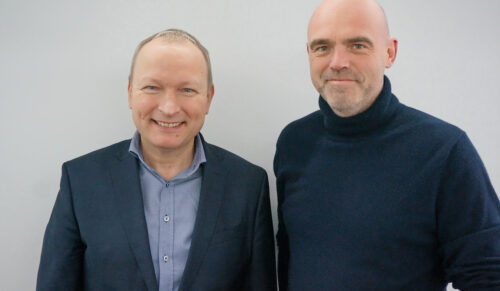 Dr. Thomas Nassua, Geschäftsführer shoe.com, und Marketingmanager Don Ernens. (Foto: Redaktion)