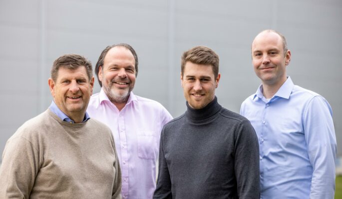 Das Gesellschafter-Team von Travelite und Titan (v.l.): Alfred Gruber, Jan-Oliver Nannen, Oliver Gruber und Jan Hogenkamp (Foto: Travelite/Titan)