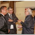 Rainer Barth, Fritz Sutor und Bernd Hummel - schuhkurier AWARD 2014 im K21 in Düsseldorf
