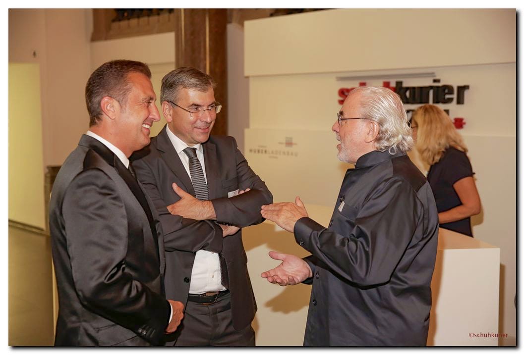 Rainer Barth, Fritz Sutor und Bernd Hummel - schuhkurier AWARD 2014 im K21 in Düsseldorf