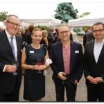 Karl Georg Reindl, Annette Reindl, Randolf Friedel und Franz Ende - schuhkurier AWARD 2014 im K21 in Düsseldorf