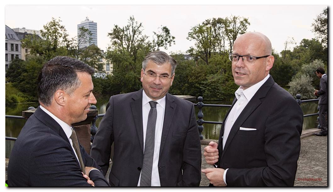 Heinrich Traude, Fritz Sutor und Günther Althaus - schuhkurier AWARD 2014 im K21 in Düsseldorf