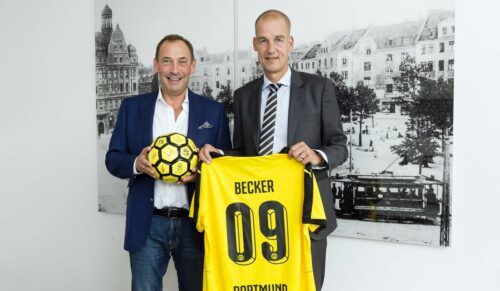 Donnerstag 17.09.2015, 1. Fussball - Bundesliga Saison 14/15 -  , in DortmundBV Borussia Dortmund Geschaeftsfuehrer Hr. Becker von Collonil und Carsten Cramer (Direktor Vertrieb und Marketing) Copyright:Borussia Dortmund GmbH & Co. KGaARheinlanddamm 207-20944137 Dortmund