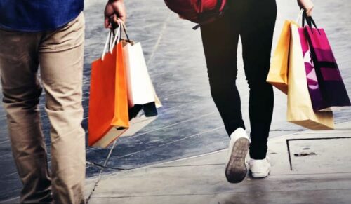 Shopping Couple Capitalism Enjoying Romance Spending Concept