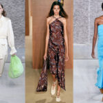 Unkompliziert und lässig – Beutel aus leichten Stoffen liegen nächsten Sommer im Trend (v.l.n.r.): Rejina Pyo; Alexa Chung; Rejina Pyo (Fotos: © IMAXtree.com). 