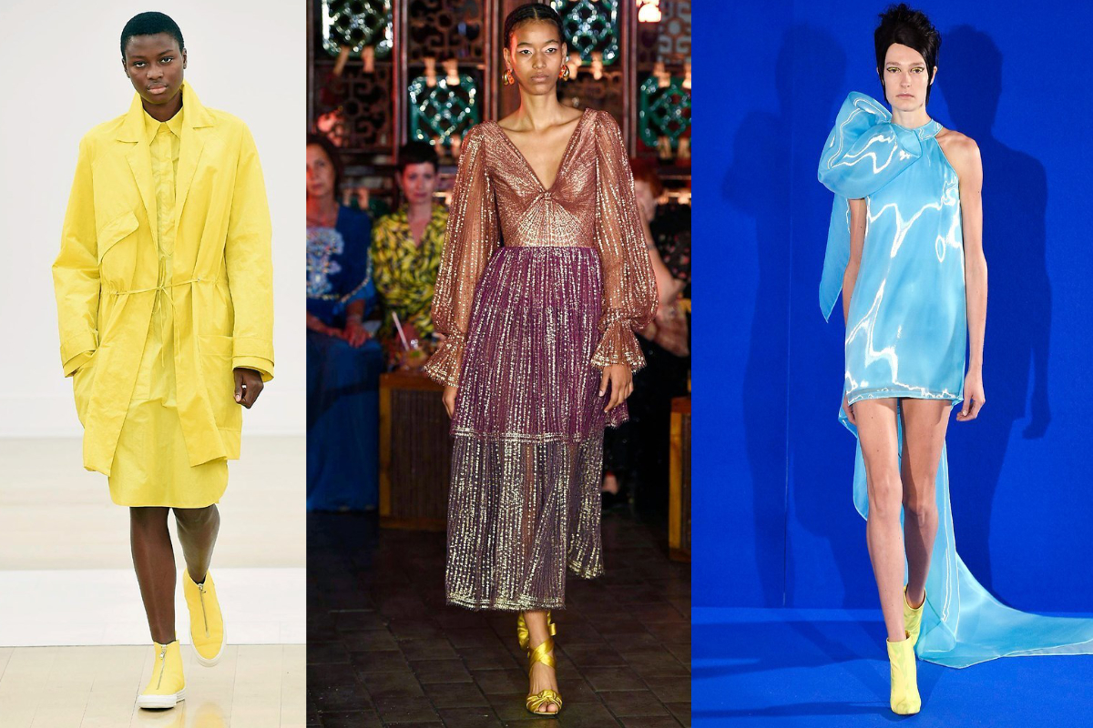 Eine DER Trend-Farben des Sommers: Gelb! (v.l.n.r.): Jasper Conran, Peter Pilotto, Halpern (Fotos: IMAXtree.com) 