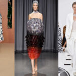 Bei den Metallics dominierte Silber auf dem Laufsteg, besonders bei High-Heels (v.l.n.r.): Alexa Chung, Mary Katrantzou, Victoria Beckham (Fotos: IMAXtree.com)