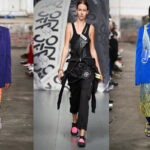 Funktionale Crossbody-Bags mit vielen Zippern und praktischen Fächern waren ein It-Piece auf den Laufstegen in London (.v.l.n.r.): House Of Holland, On I Off, House Of Holland (Fotos: IMAXtree.com)