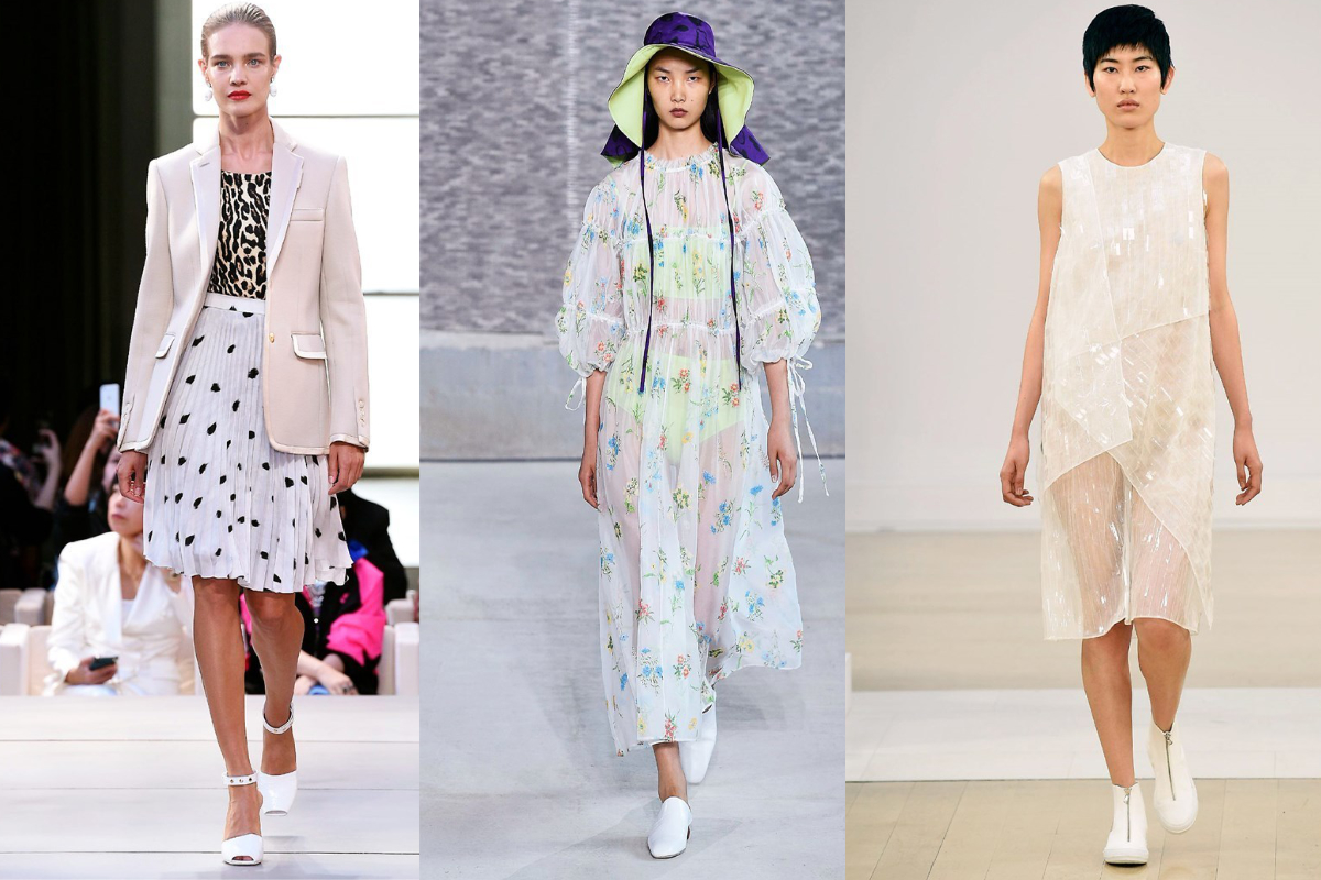 Weiße Schuhe bleiben angesagt – vor allem bei Loafern und Ankle- Boots (v.l.n.r.): Burberry; Rejina Pyo, Jasper Conran) (Fotos: IMAXtree.com)