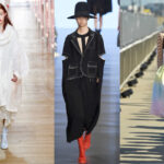 Sock-Boots aus dünnen, eng anliegenden Materialien (v.l.n.r.): Poiret, Maison Margiela, Marine Serre (Fotos: © IMAXtree.com). 