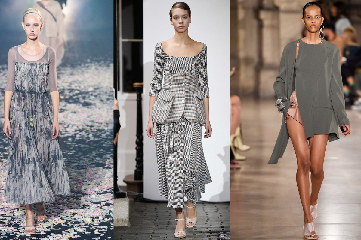 Softe Nude- und Beige-Töne kommen vor allem bei Sandalen und Pumps zum Einsatz (v.l.n.r.): Christian Dior, A.W.A.K.E., Esteban Cortazar (Fotos: © IMAXtree.com). 