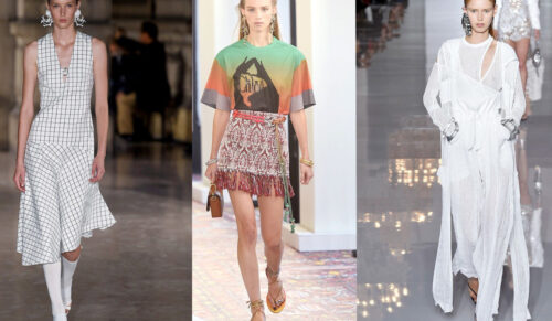 XXL-Ohrringe werden im Sommer gerne auch nur an einem Ohr getragen (v.l.n.r.): Mashama, Chloé, Balmain (Fotos: © IMAXtree.com). 