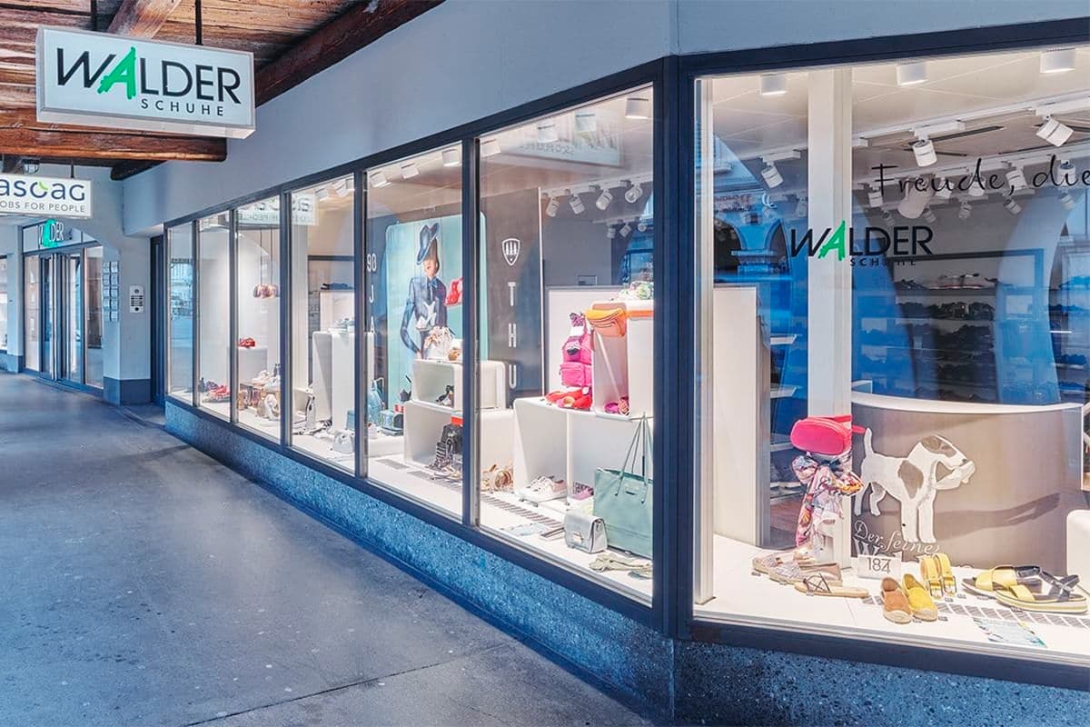 Schuhhaus Walder Schuhfiliale im Bällitz 75 in Thun (Foto: Schuhhaus Walder AG)