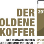 Das Logo des Wettbewerbs „Der Goldene Koffer – Der Innovationspreis der deutschen Tourismuswirtschaft 2018“. (Logo: Bundesverband der Deutschen Tourismuswirtschaft)