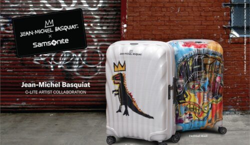 Die Kooperation zwischen Samsonite und Jean-Michel Basquiat umfasst zwei Motive. (Foto: Estate of Jean-Michel Basquiat. Lizenziert von Artestar, New York.)