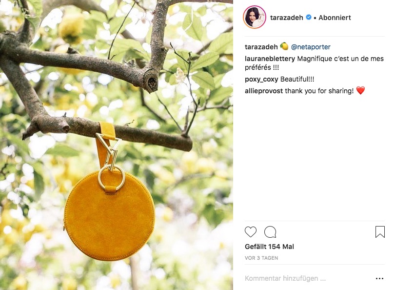 Tara Zadeh gehört zu den Newcomern in der Taschenwelt. Der minimalistische Stil der Bags gibt die Richtung der neuen Trends vor. (Foto: Tara Zadeh on Instagram)