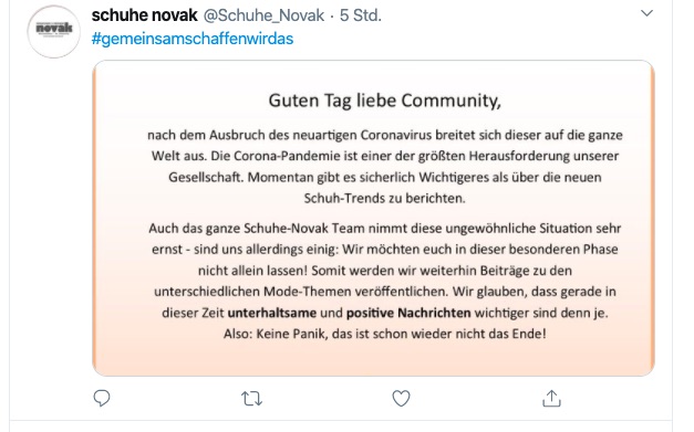 Schuhe Novak hält seine Community über Trends auf dem Laufenden. (Screenshot: Twitter)