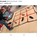Schuhe Novak zeigt auf Twitter, was man mit Schuhen so alles machen kann. (Screenshot: Twitter)