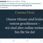 Das Schuhhaus Zumnorde informiert zu seinem Onlineshop. (Screenshot: Twitter)